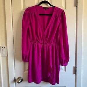 Elegant Pink Wrap Mini Dress Size Large